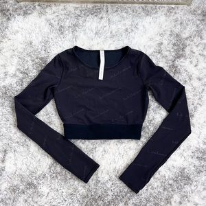 Lululemon Wunder Train Crop LS Emboss Size 4